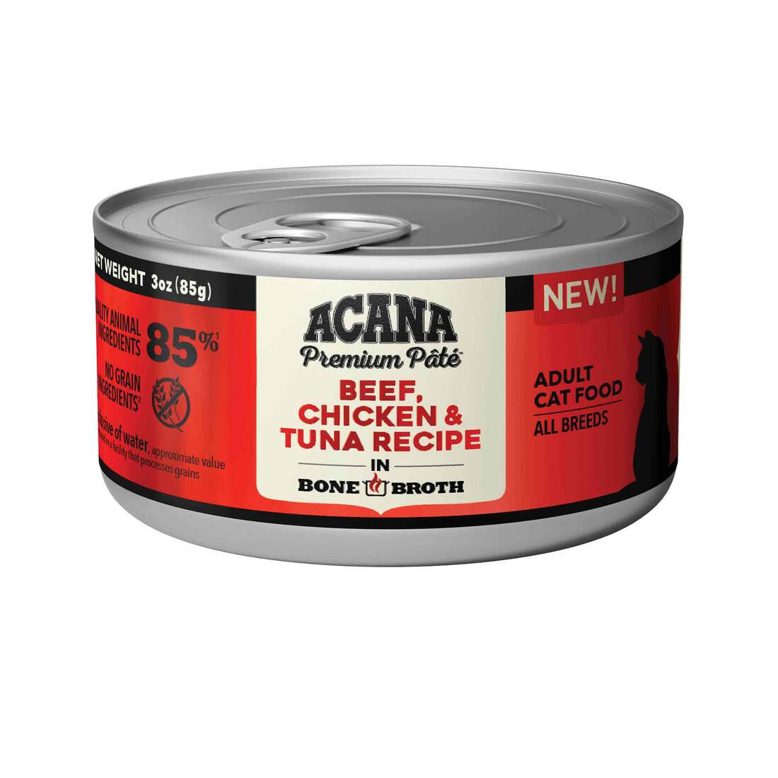 ACANA? Natural Wet Cat Food, Adult Beef, Chicken, and Tuna Recipe in Bone, 3 Ounces