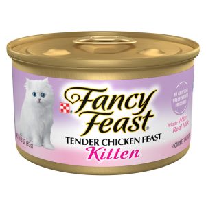 Purina Fancy Feast Grain Free Pate Wet Kitten Food, Tender Chicken Feast - 3 Ounce Can