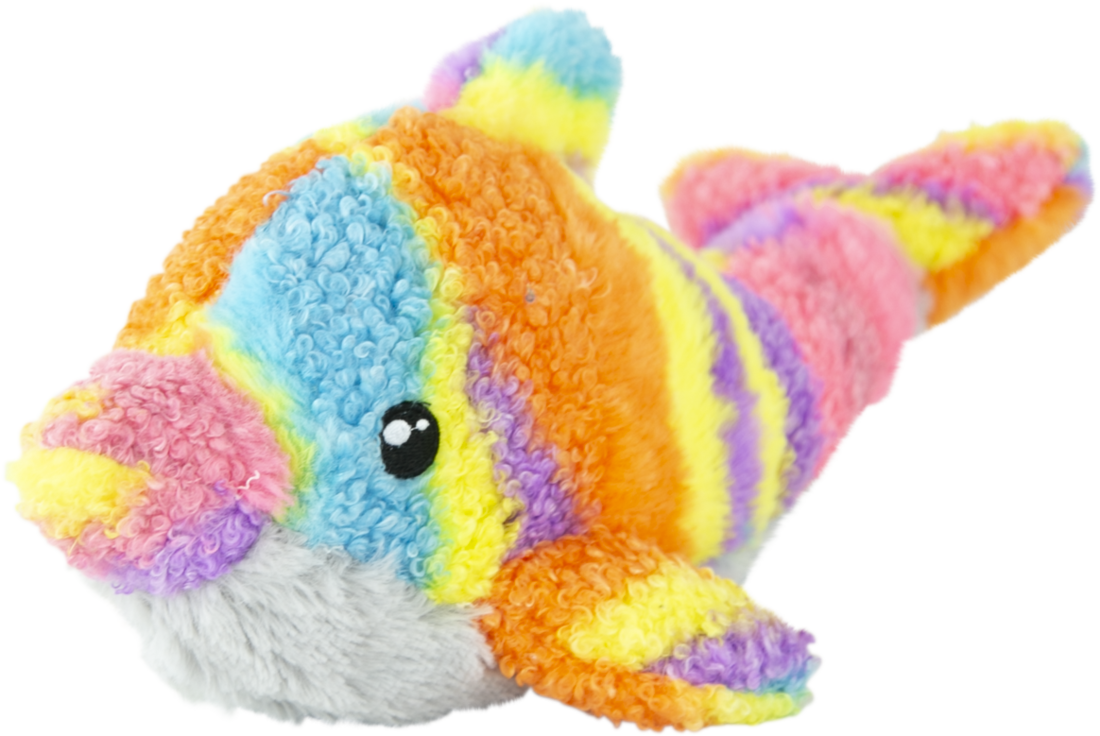 Play On Plush Rainbow Dolphin Dog Toy