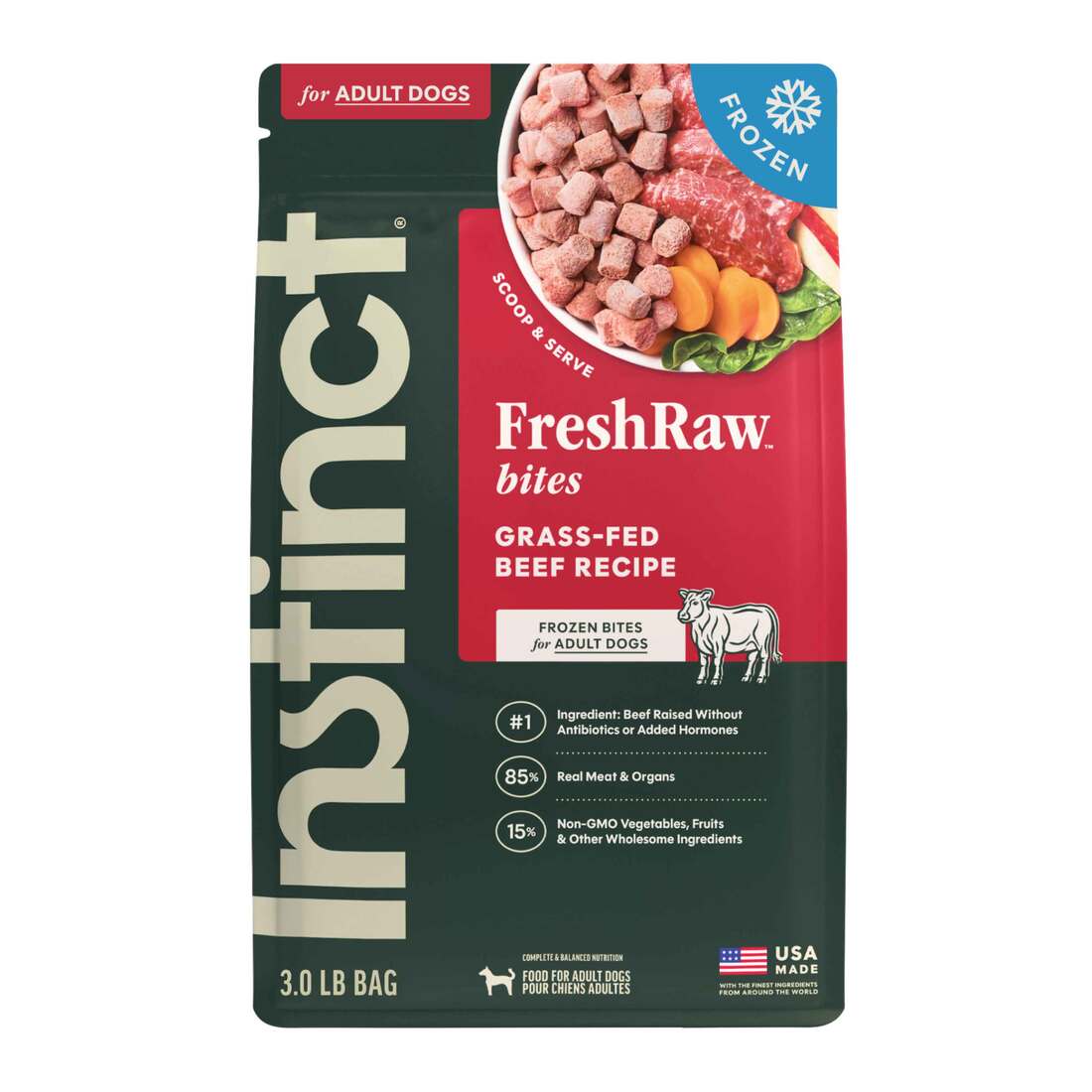 Instinct Frozen Raw Bites Grain-Free Real Beef Recipe Dog Food - Not Available for Delivery - Image 2