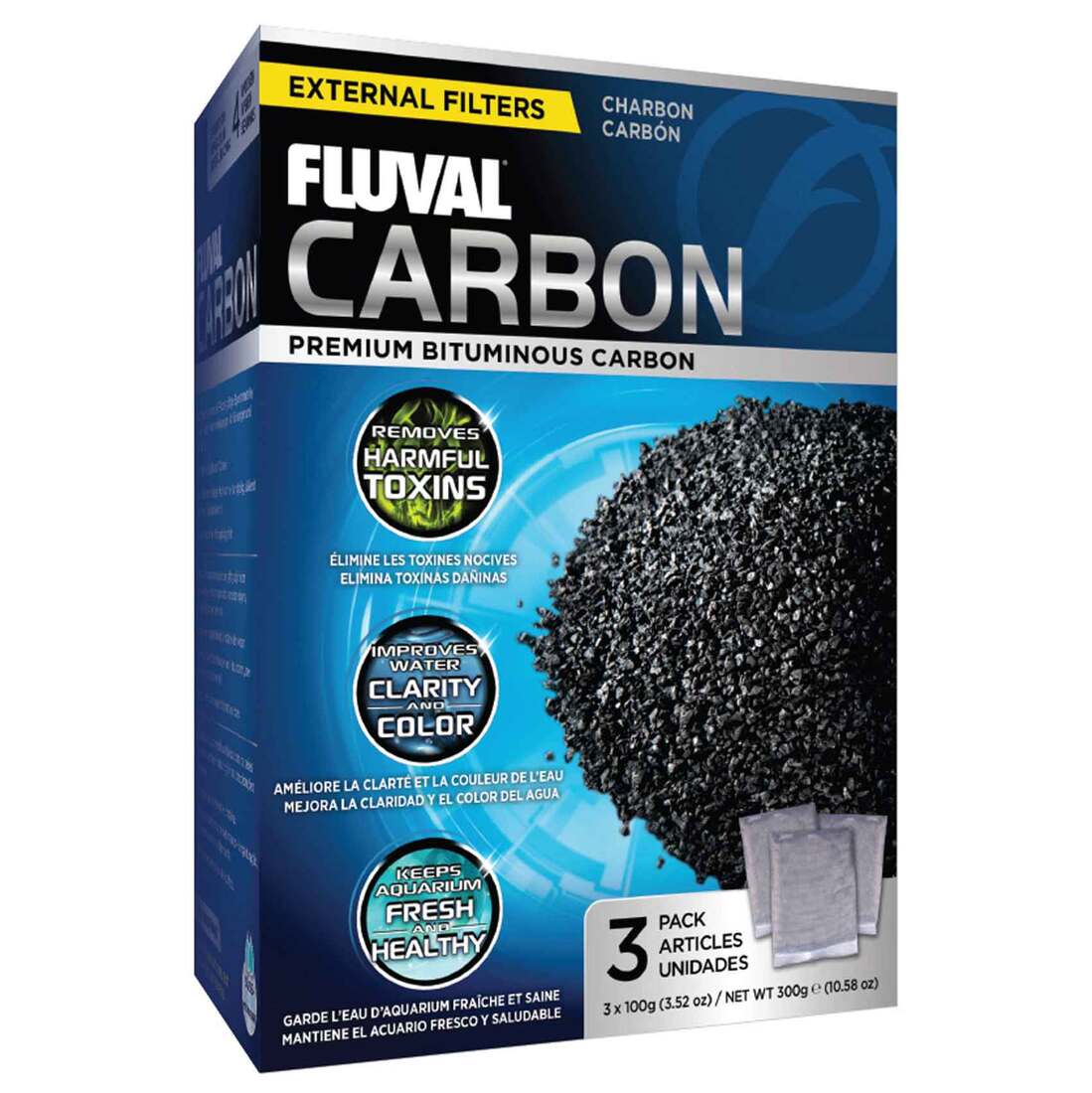 Hagen Fluval Carbon, 100G (3/Pack)