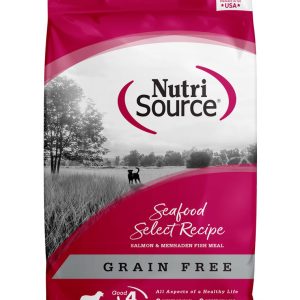 NutriSource Grain Free Seafood Select Dry Dog Food, Salmon, 26 Pounds