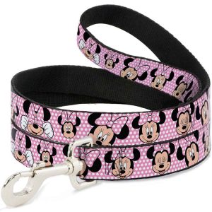 Buckle Down Minnie Mouse Face Dog Leash, 6 Foot