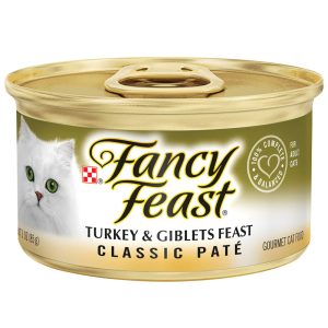 Purina Fancy Feast Classic Grain Free Pate Wet Cat Food, Turkey and Giblets Feast - 3 Ounce Can