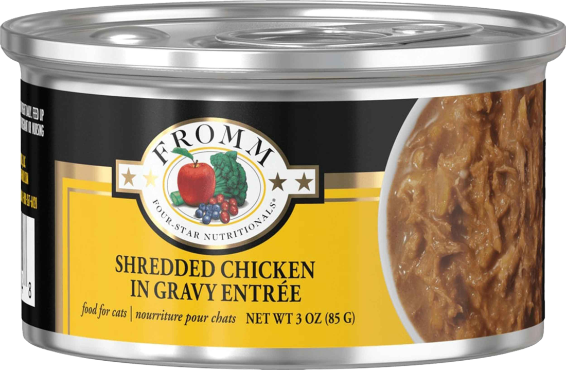Fromm Four-Star Wet Cat Food, Shredded Chicken in Gravy, 3 Ounces