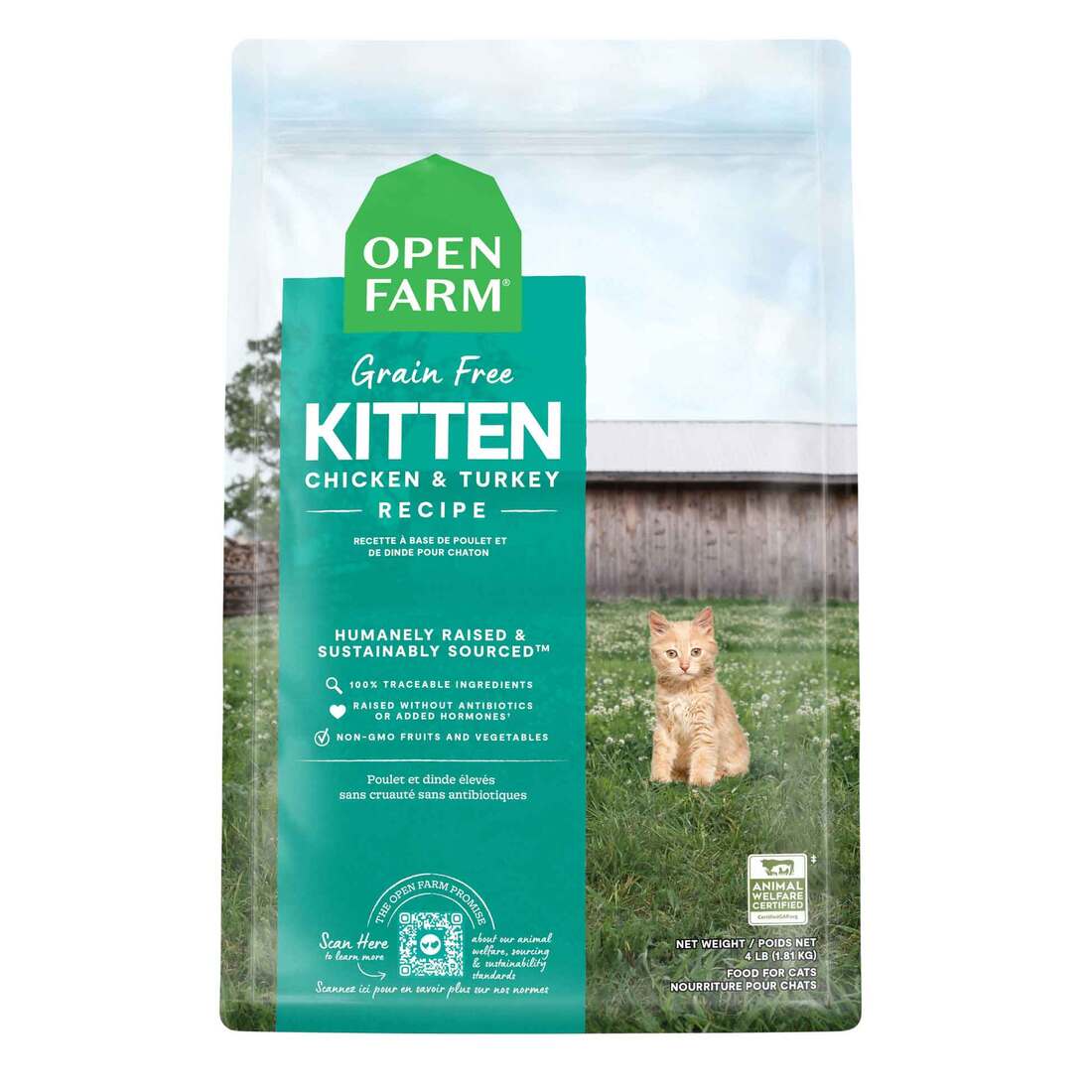 Open Farm Kitten Recipe Cat Food, 4 Pounds