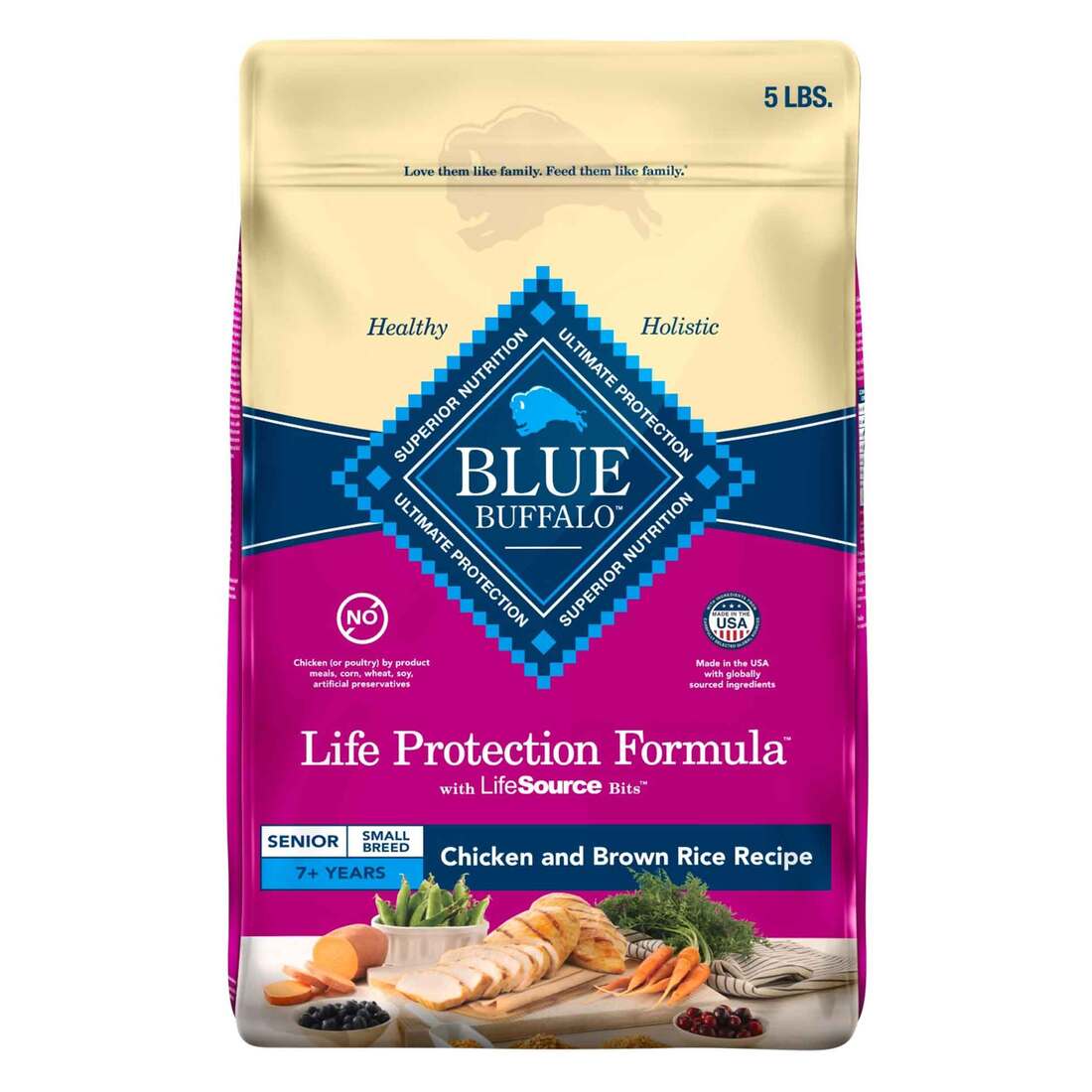 Blue Buffalo Life Protection Formula Natural Senior Small Breed Dry Dog Food, Chicken and Brown Rice - Image 2