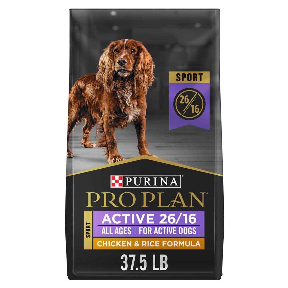 Purina Pro Plan Sport Active 26/16 Dry Dog Food, Chicken & Rice Formula - 37.5 Pound Bag