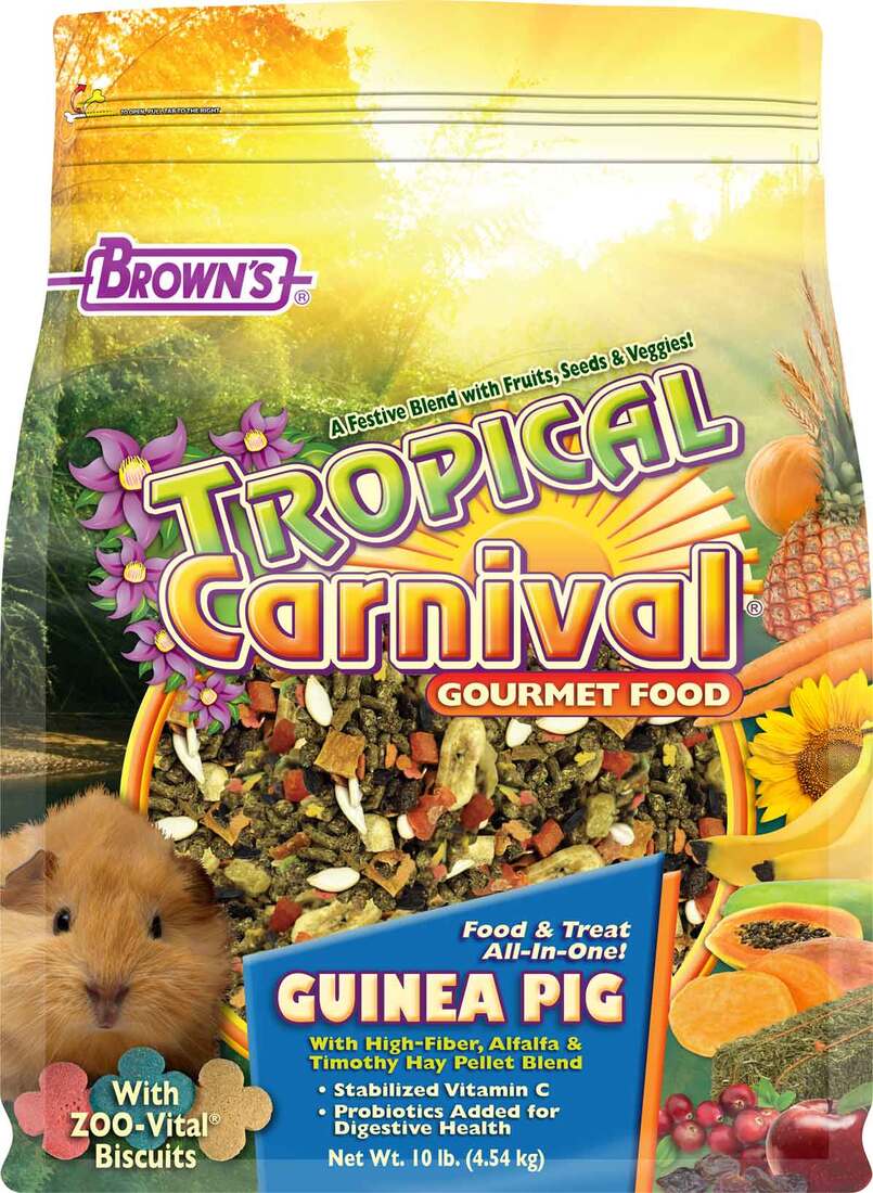 Brown's Tropical Carnival Gourmet Small Animal Guinea Pig Food, 10 Pounds