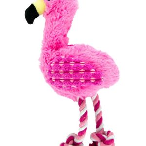 Play On Plush and Rope Flamingo Dog Toy