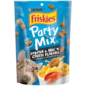 Purina Friskies Cat Treats, Party Mix Lobster & Mac 'N' Cheese Flavors - 6 Ounce Pouch