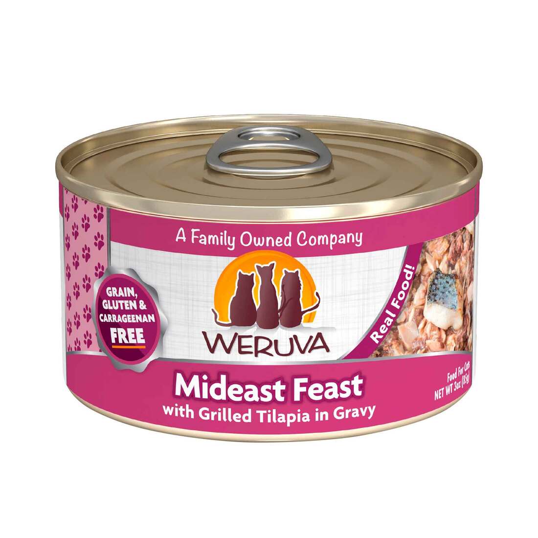 Weruva Classic Natural Wet Cat Food, Mideast Feast with Grilled Tilapia in Gravy, 3 Ounces