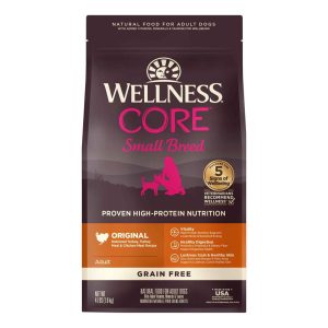 Wellness CORE Natural Grain Free Dry Dog Food, Small Breed, 4-Pound Bag