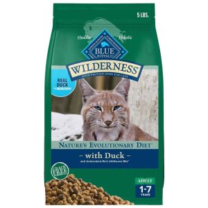 Blue Buffalo Wilderness Grain-Free Adult Natural Dry Cat Food, Duck, 5 Pounds