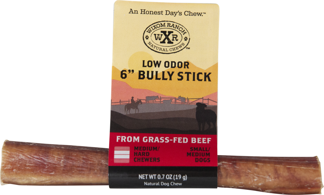 Wixom Ranch Natural Chews Low Odor Bully Stick, 6 Inches