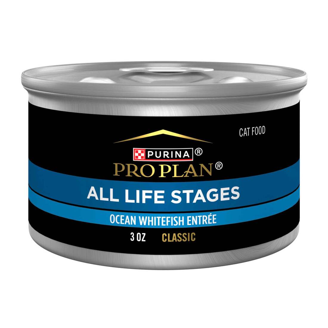 Purina Pro Plan All Life Stages Classic Pate Wet Cat Food, Ocean Whitefish Entree - 3 Ounce Can