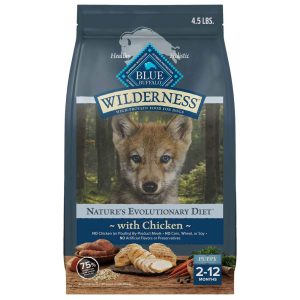 Blue Buffalo Wilderness Natural Dry Dog Food for Puppies, Chicken Recipe, 4.5 Pound Bag