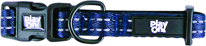 Play On Adventure Reflective Dog Collar, Navy