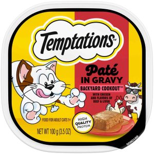Temptations Pate Wet Cat Food In Gravy, Backyard Cookout, 3.5 Ounces