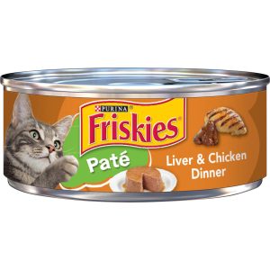 Purina Friskies Wet Cat Food Pate, Liver and Chicken Dinner - 5.5 Ounce Can