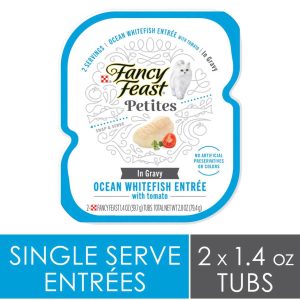 Purina Fancy Feast Petites Wet Cat Food, Ocean Whitefish Entrée in Gravy, 2.8 Ounces