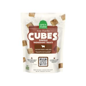 Open Farm Freeze Dried Single Ingredient Cubes Dog Treat, Lamb Liver, 3 Ounces