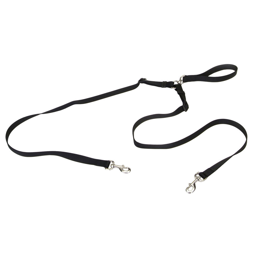 2 Dog Walker Tangle-Free Adjustable Leash, Black, 1" x 04'