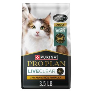 Purina Pro Plan Allergen Reducing, High Protein Cat Food, LIVECLEAR Chicken and Rice Formula - 3.5 P