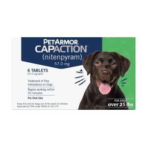 CapAction Flea Tabs for Dogs, 2-25 Pounds, 6 Count