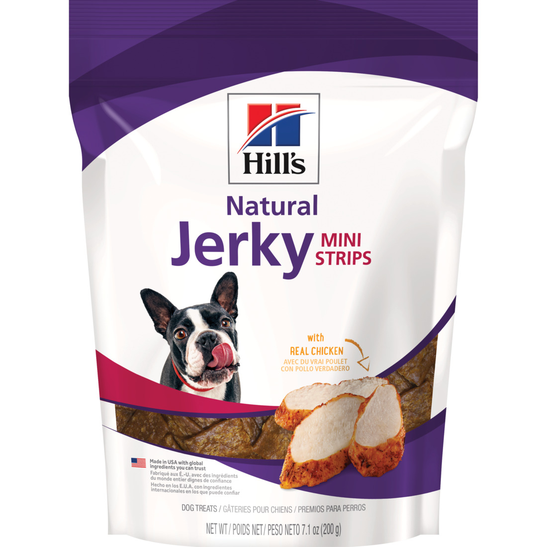 Hill's Natural Jerky Mini-Strips Dog Treats, Real Chicken, 7.1 Ounce Stand-up Resealable Pouch