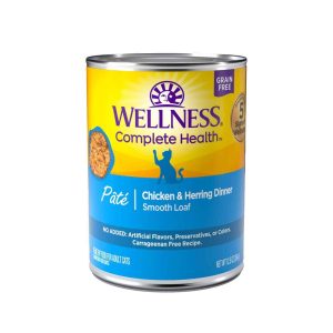 Wellness Complete Health Grain Free Canned Cat Food, Chicken & Herring Dinner Pate, 12.5 Ounces