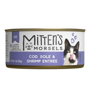 Mitten's Morsels Pat?? Cod, Sole & Shrimp Entr??e Wet Cat Food, 3 Ounces