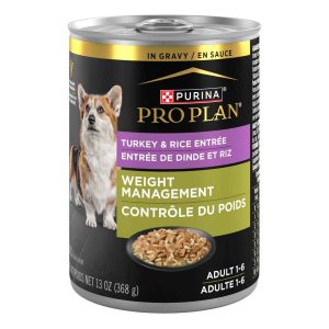 Purina Pro Plan Weight Management Wet Dog Food Turkey and Rice Entree in Gravy - 13 Ounce Can
