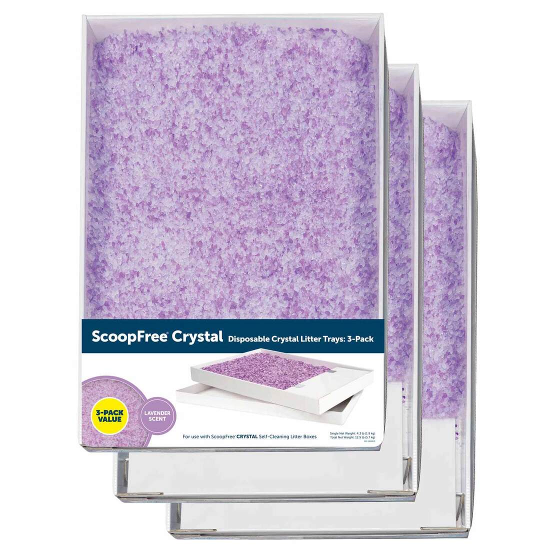 PetSafe® ScoopFree® Complete Litter Box Tray Refill with Lavender Crystals, 3-Pack