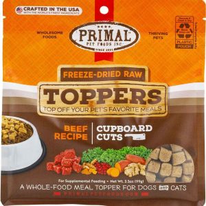 Primal Pet Foods Cupboard Cuts Freeze Dried Raw Toppers for Dogs & Cats, Beef, 3.5 Ounces