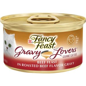 Purina Fancy Feast Gravy Lovers Beef Feast Gourmet Cat Food in Wet Cat Food Gravy - 3 Ounce Can