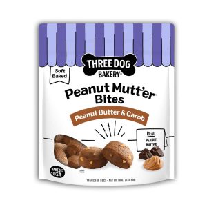 Three Dog Bakery Peanut Mutter Bites Dog Treat, 18 Ounces
