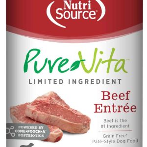 Pure Vita Grain Free Wet Dog Food, Beef, 12.3 Ounces