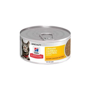 Hill's Science Diet Adult Urinary & Hairball Control Wet Cat Food, Savory Chicken, 5.5 Ounces