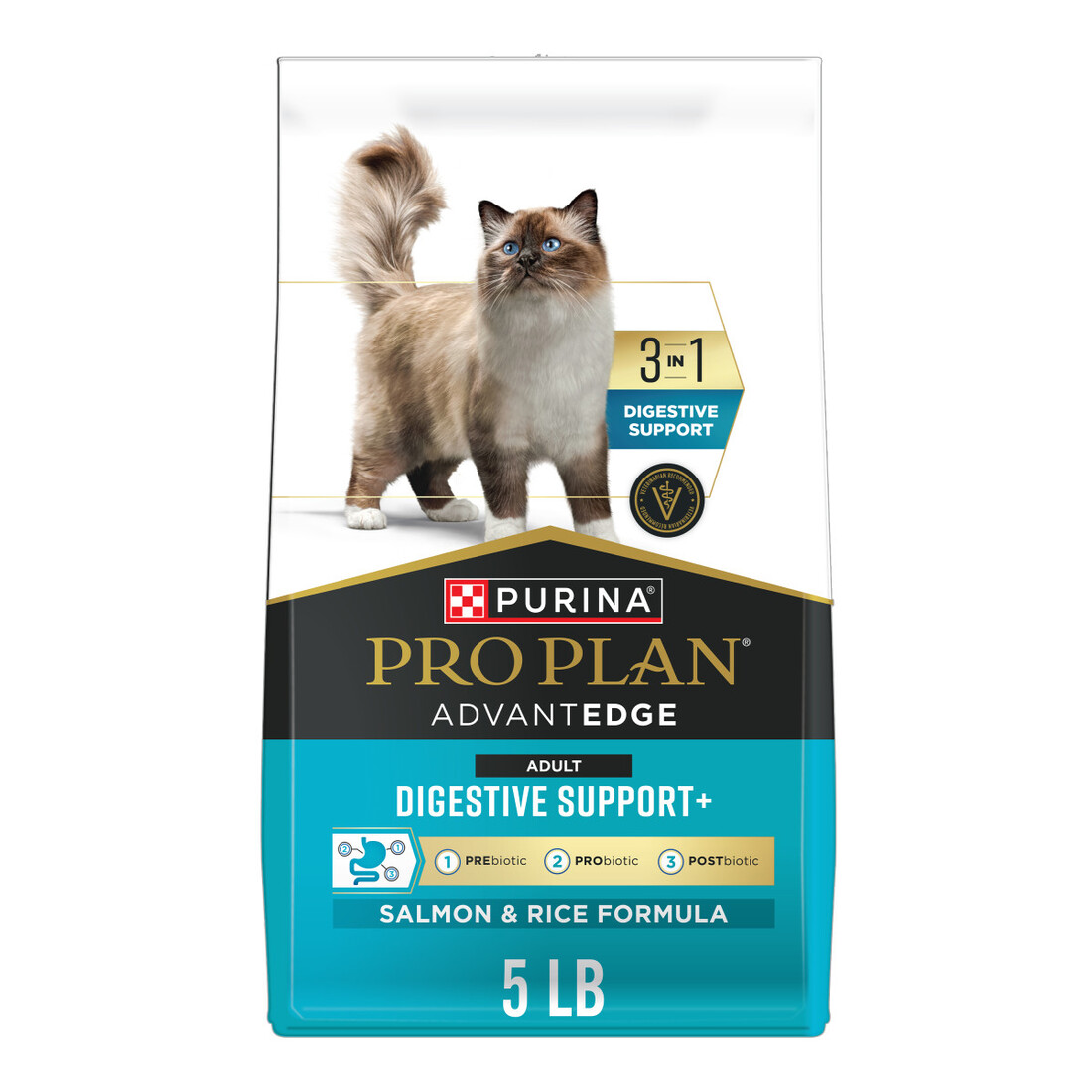 Purina Pro Plan AdvantEDGE Digestive Support Plus Adult Salmon and Rice Formula Dry Cat Food - 5 Pou
