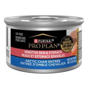 Purina Pro Plan FOCUS Wet Cat Food, Adult Sensitive Skin & Stomach Arctic Char Entree, 3 Ounces