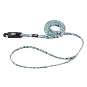 Li'l Pals® Patterned Dog Leash with E-Z Snap®, Teal Yellow Grey Stained Glass, X-Small - 5/16" x 6'