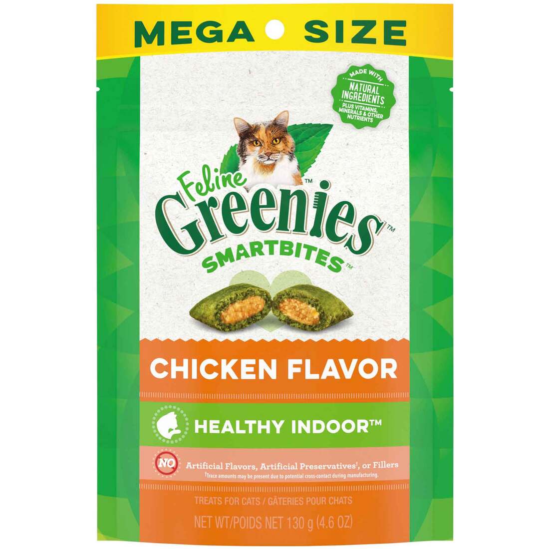 Feline Greenies Smartbites Hairball Control Chicken Flavor Treats for Cats, 4.6 Ounces