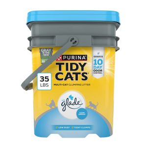 Purina Tidy Cats Clumping Cat Litter, Glade Clear Springs Multi Cat Litter - 35 Pound Pail