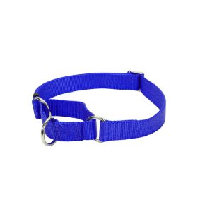 No! Slip® Martingale Adjustable Dog Collar, Blue, 3/4" x 14"-20"