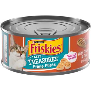 Purina Friskies Wet Cat Food Tasty Treasures With Chicken and Tuna in Gravy (Scallop Flavor) - 5.5 O