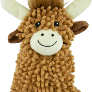 Play On Floppy Highland Cow Dog Toy, 10 Inches