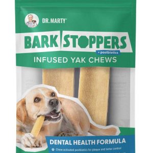 Dr. Marty Bark Stopper Dental Yak Dog Chew, Medium, 2 Pack
