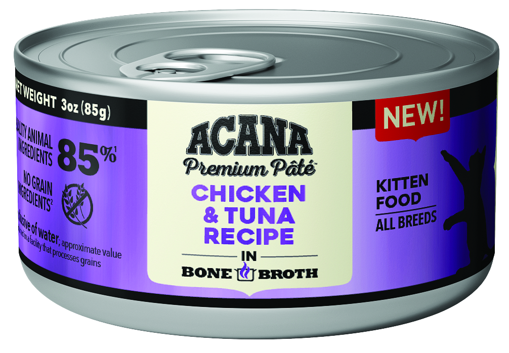 ACANA? Natural Wet Cat Food, Kitten Chicken and Tuna in Bone Broth, 3 Ounces