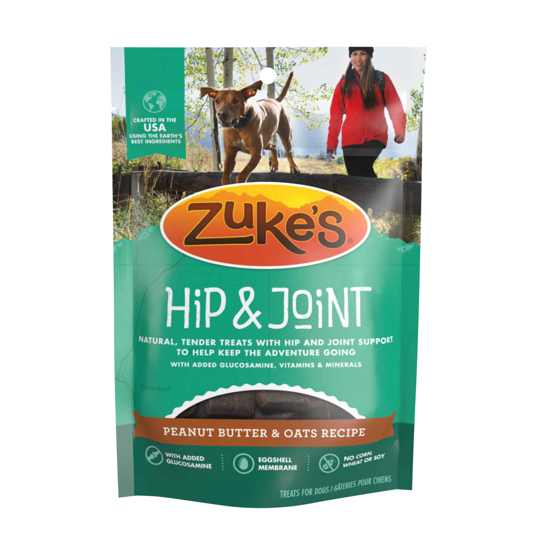Zuke's Hip Action Hip & Joint Dog Treats Peanut Butter & Oats Recipe - Image 2